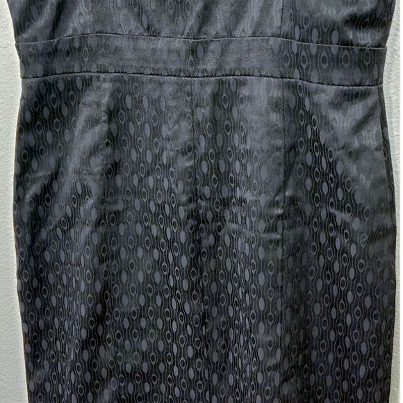 Kensie Women’s Dress Size 8 Y2K Minimalist Cocktail Chic Black Brocade Fit Flare - Picture 4 of 11